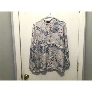 Topshop Women's Abstract Swirl w/ Peplum Back Hem Polyester Top Blouse SZ US 4